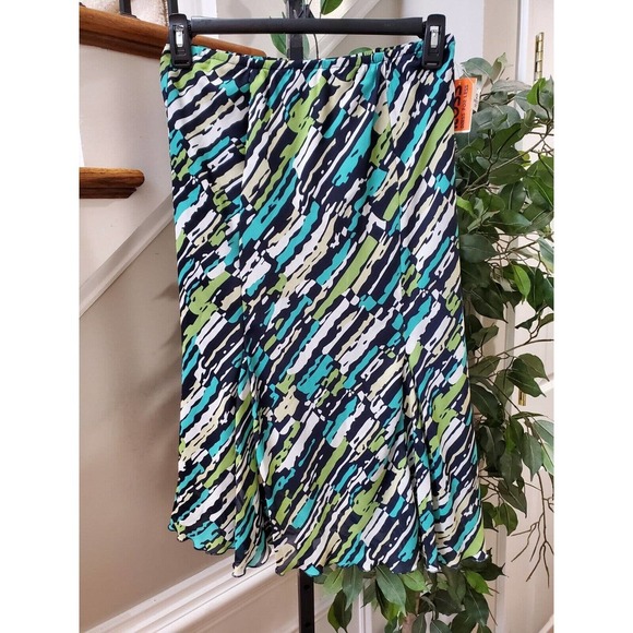 Ross Women Multicolor Polyester A-Line Pull On Casual Knee Length Skirt Size 10 - Picture 1 of 8